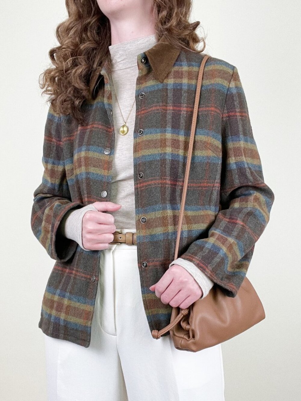 Vintage Plaid Chore Coat Light Field Jacket Hunting Preppy Academia Country 90s